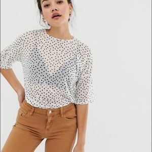 Sheer polka dot tee